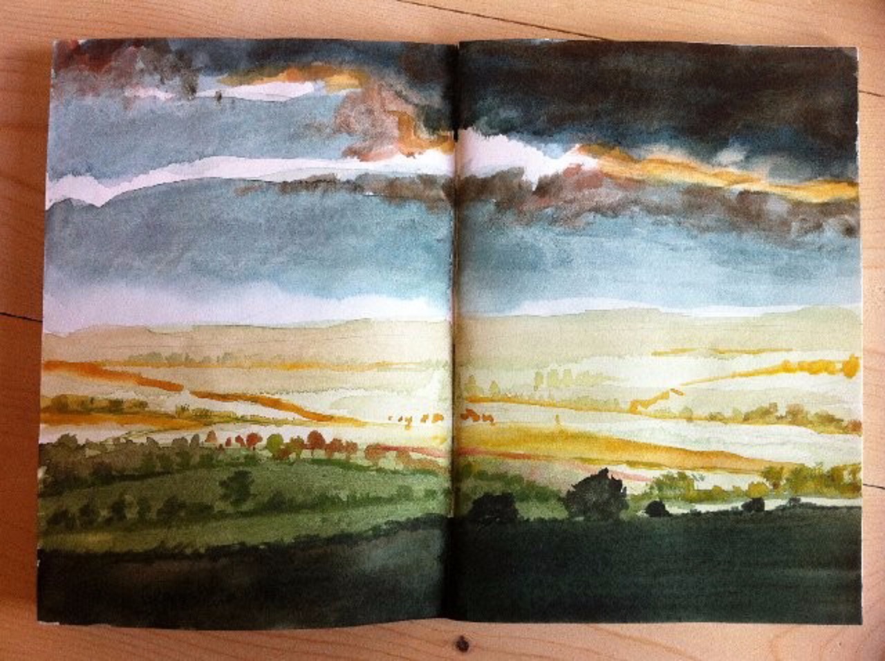 Watercolour in sketchbook